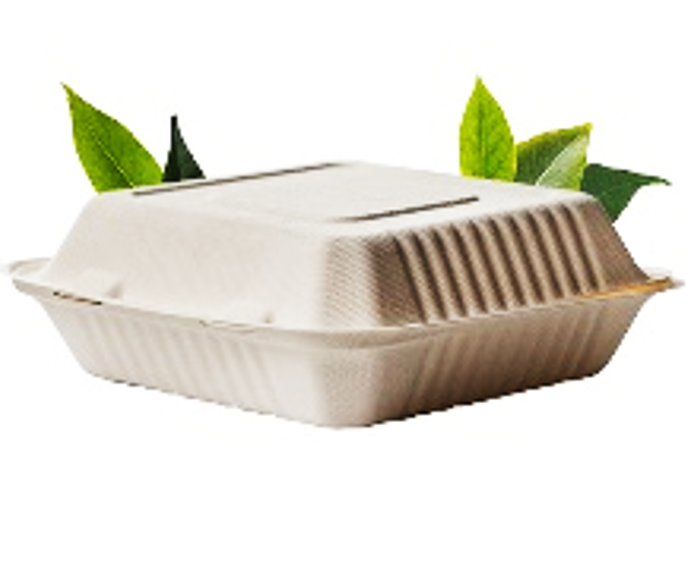 1200ml Biodegradable plain container - baggase (50 per pack)