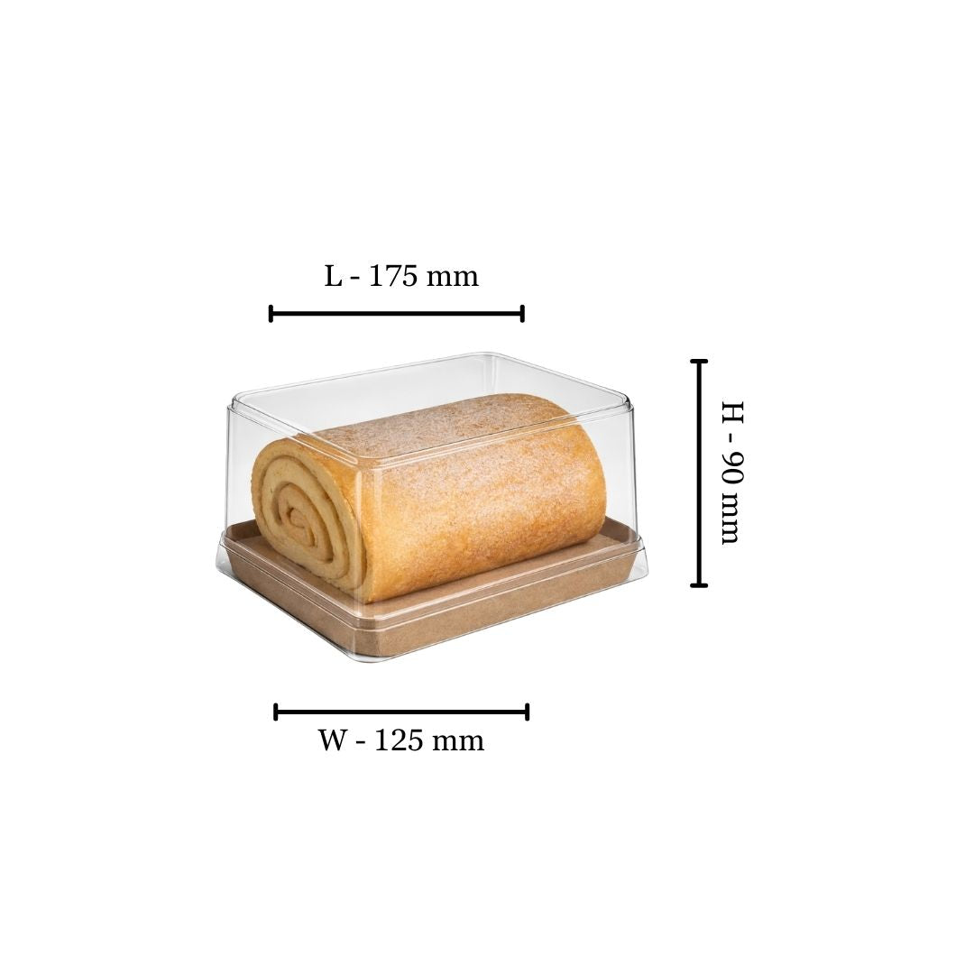 175x125x90mm SWISS ROLL Base & PET Lid (Pack of 10)