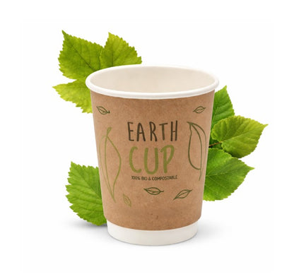 250ml Kraft Double Wall Coffee Cup - Enviro - PLA Lined (Pack of 25)