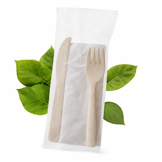 THREE IN ONE CUTLERY SET, KNIFE, FORK, SERVIETTE) 500 P/B