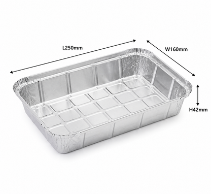 Foil Tray W4093 - 250x160x42mm (1345ml) (Pack of 125)