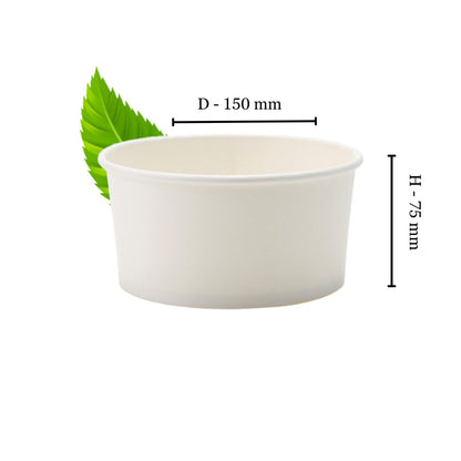 Recyclable White Salad Bowl 1000ml (Pack of 50)