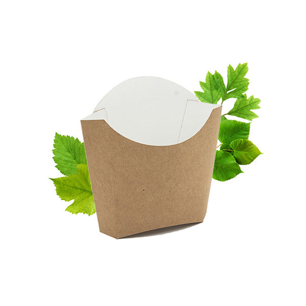 Bio Paper Bag For French Fries 12x12cm Nature Kraft