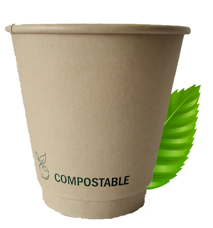 250ml Double Wall Coffee Cup - Aqueous Lined (Pack of 25)