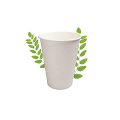 350ml Bio Plain White Double Wall Hot Cup (25 Per Pack)