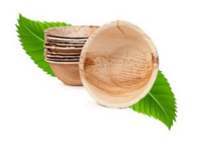 15cm Palm Leaf Round Deep Bowl (pack of 8)