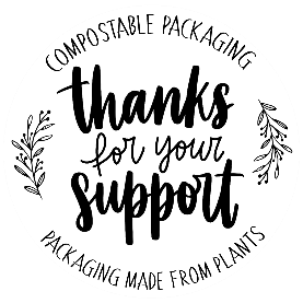 Biodegradable Generic Thank you Full Compstable Support generic Stickers D32mm  - 48/Sheet
