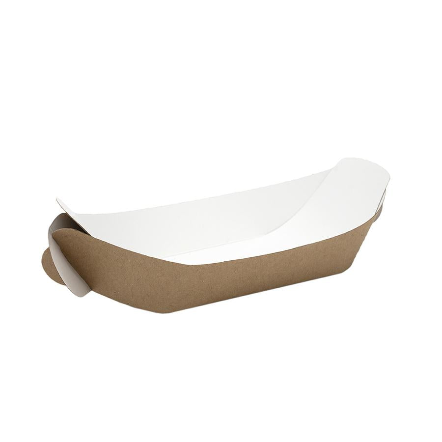 Natural Kraft Small Boat Food Tray - 205x110x34mm (Pack of 50)