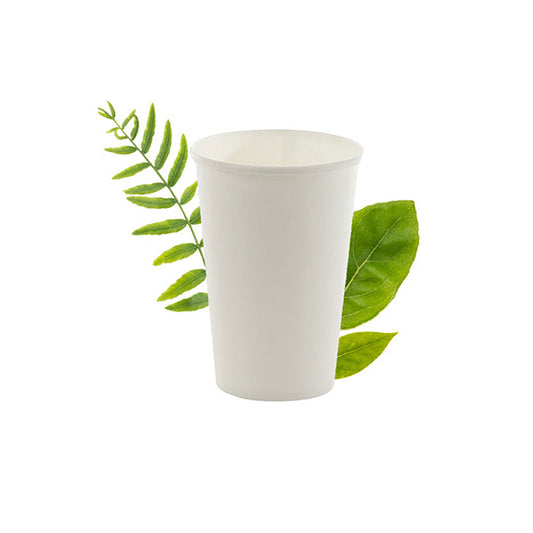 500ml Plain White Double Wall Coffee Cup - PLA Lined (Pack of 25)