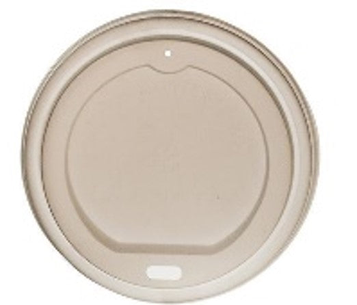 250ml CPLA Coffee Cup Lid - White (50 Per Pack)