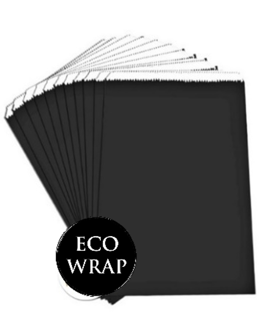 BAGS SMALL - Plain A5 Black paper bags (PACK OF 50)