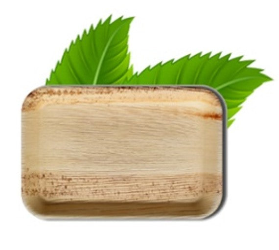 23cm Palm Leaf Rectangular Plate (pack of 8)