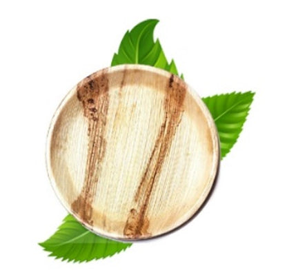 18cm Palm Leaf Round Side Plate  (Pack of 8)