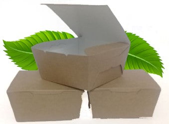 Natural Kraft Small Burger Box - 95x95x65mm (Pack of 50)