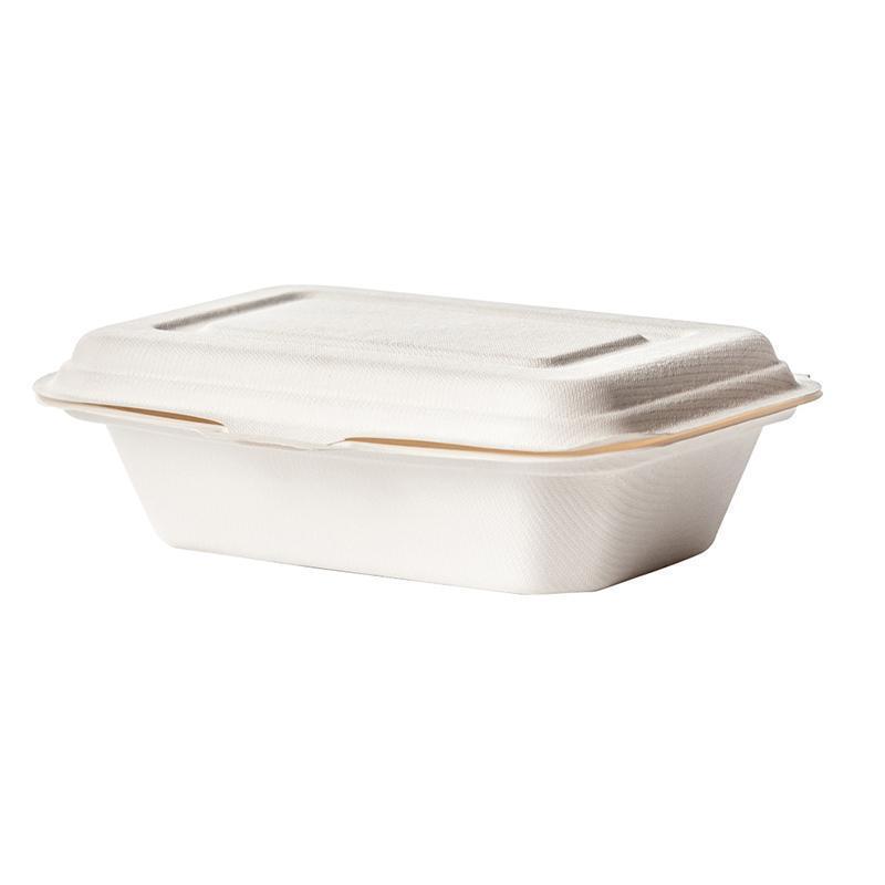 Plain 600ml Biodegradable Single Compartment Container - Bagasse (50 Per Pack