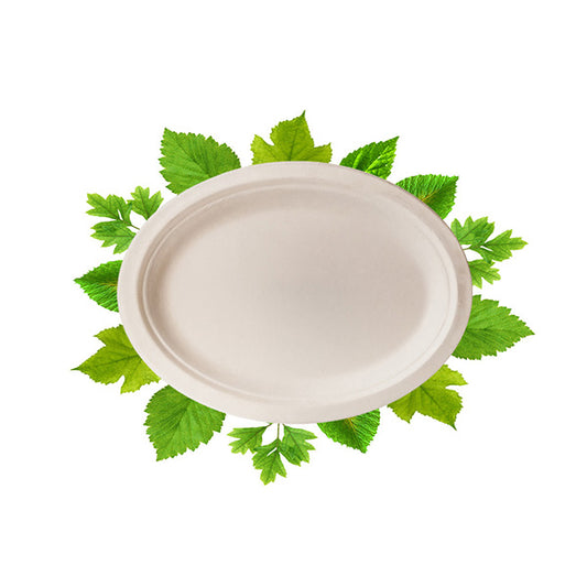 Bagasse Small Oval Plate (Pack of 50)