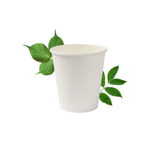 250ml Plain White Double Wall Coffee Cup - PLA Lined (Pack of 25)