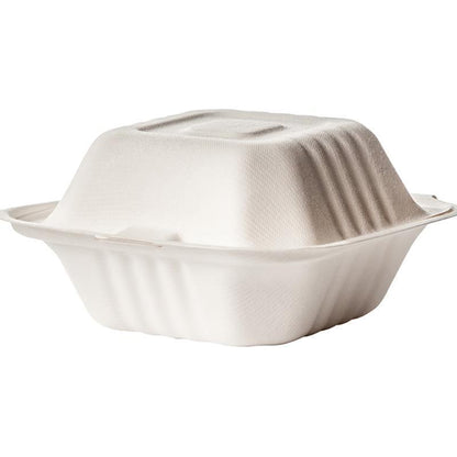 Bagasse 450ml Hamburger Clamshell Container (Pack of 50)